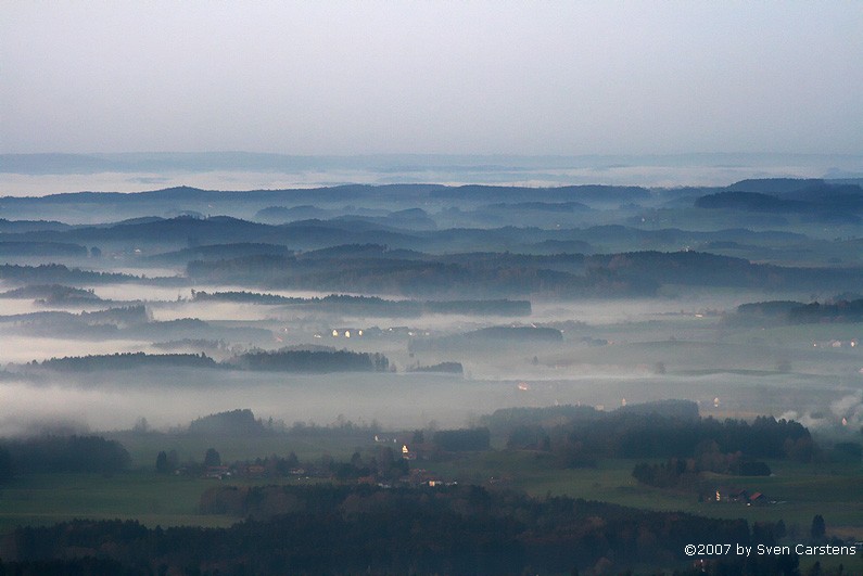 Nebel ber dem Hinterland vom Bodensee